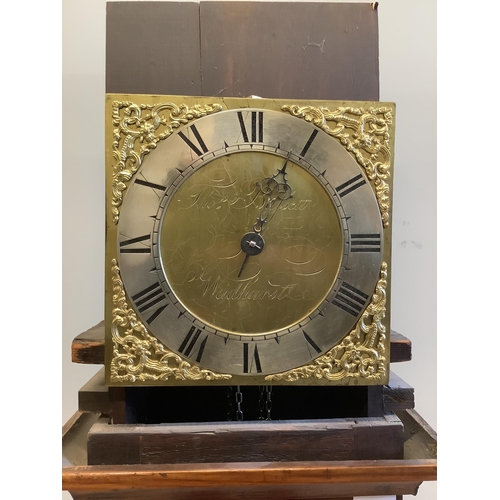 84 - Thomas Bassett, Wadhurst, an 18th century pine thirty hour longcase clock with 10 inch brass dial, h... 