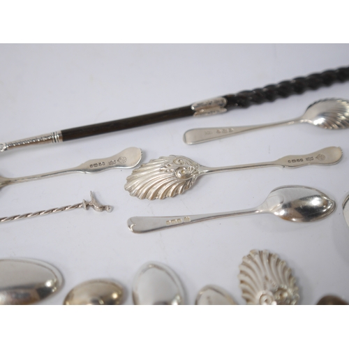 843 - A quantity of assorted mainly 19th century and later silver flatware, including two Queens pattern s... 