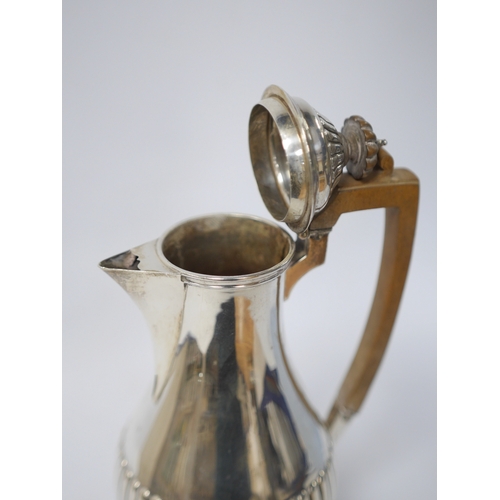 851 - A Victorian demi-fluted silver hot water pot by Charles Stuart Harris, London, 1891, 22.3cm, gross w... 