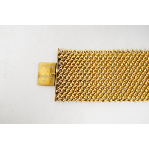 904 - A 19th century pinchbeck multi-row bracelet, 17cm. Condition - fair