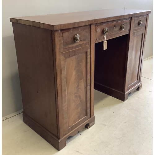 1007 - A George IV mahogany sideboard, width 132cm, depth 49cm, height 91cm. Condition - fair