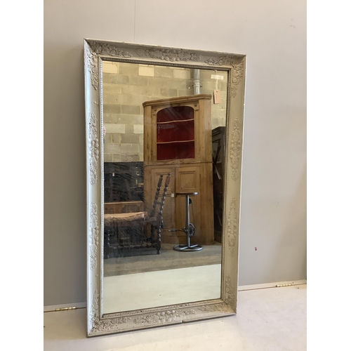 1012 - A Louis XV style painted wall mirror, width 80cm, height 141cm. Condition - fair