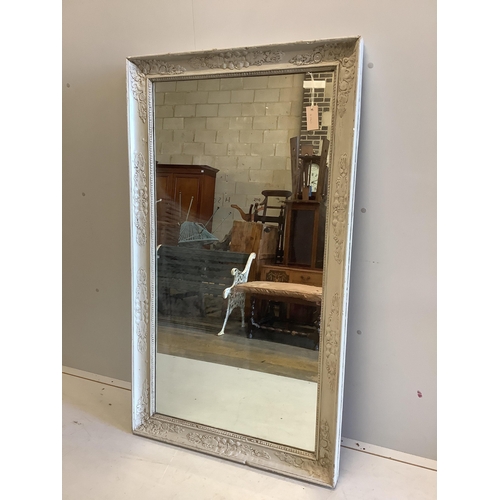 1012 - A Louis XV style painted wall mirror, width 80cm, height 141cm. Condition - fair