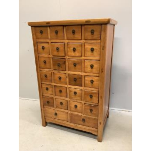 1021 - A Chinese hardwood 26 drawer medicine chest, width 84cm, depth 56cm, height 128cm. Condition - good... 