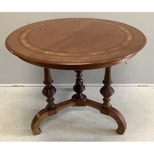 1042 - A 19th century Continental circular centre table, diameter 94cm, height 75cm. Condition - good... 