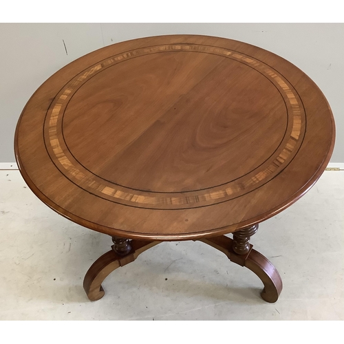 1042 - A 19th century Continental circular centre table, diameter 94cm, height 75cm. Condition - good... 