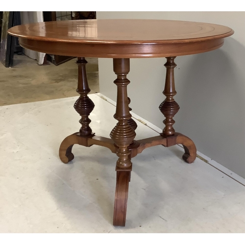 1042 - A 19th century Continental circular centre table, diameter 94cm, height 75cm. Condition - good... 