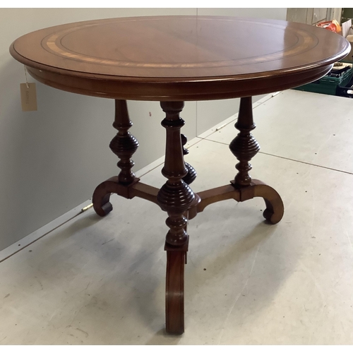 1042 - A 19th century Continental circular centre table, diameter 94cm, height 75cm. Condition - good... 