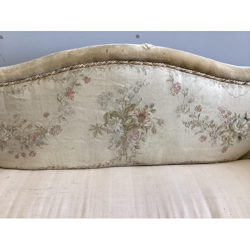 1053 - An early 20th century Aubusson style upholstered settee, width 240cm, depth 80cm, height 88cm. Condi... 