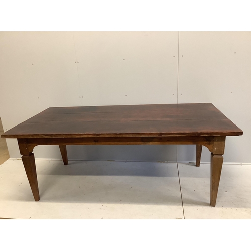 1072 - A rectangular French style hardwood dining table, width 205cm, depth 98cm, height 78cm. Condition - ... 