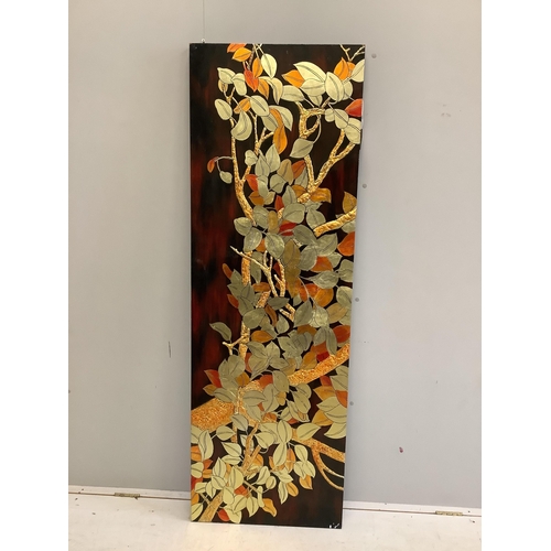 1116 - A decorative rectangular floral relief wall panel, width 60cm, height 180cm. Condition - fair to goo... 