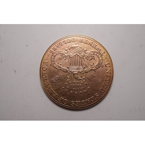 1441 - U.S.A. gold coins, gold $20 coin, 1906S, VF or better