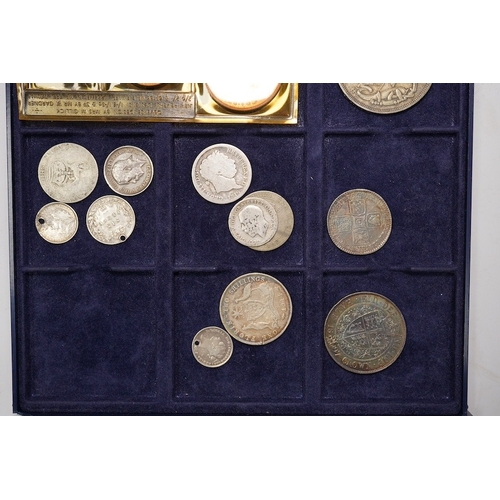 1457 - British Coins, George II to QEII to include a 1745 Lima shilling, VF or better and Victoria halfcrow... 