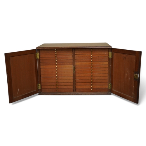 1458 - A 19th century mahogany coin collectors cabinet