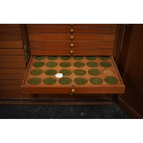 1458 - A 19th century mahogany coin collectors cabinet