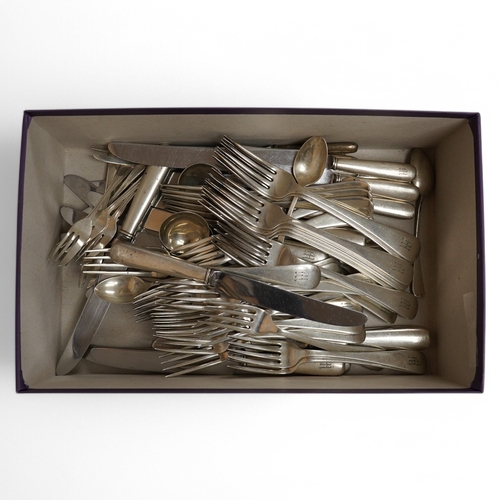 1831 - A part canteen of American sterling cutlery comprising thirty eight items, together with nine white ... 