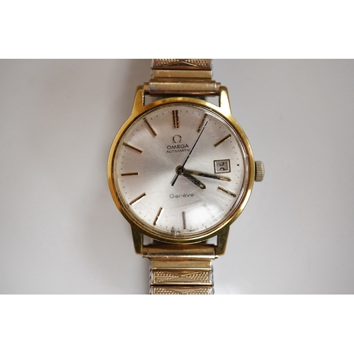 1933 - A gentleman's 1970's stainless steel and gold plated Omega automation wrist watch, case diameter 35m... 