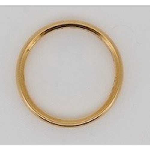 1940 - A George V 22ct gold wedding band, hallmarked for Birmingham, 1925, size N, 4.8 grams. Condition - f... 