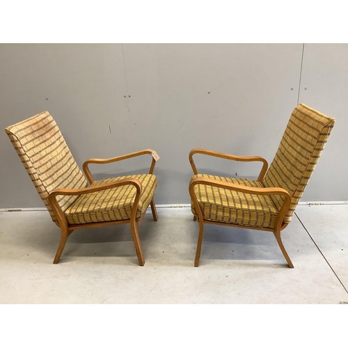 11 - A pair of mid century Eric Lyons Tecta armchairs, width 56cm, depth 54cm, height 85cm. Condition - f... 