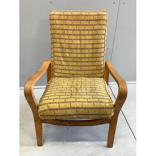 11 - A pair of mid century Eric Lyons Tecta armchairs, width 56cm, depth 54cm, height 85cm. Condition - f... 