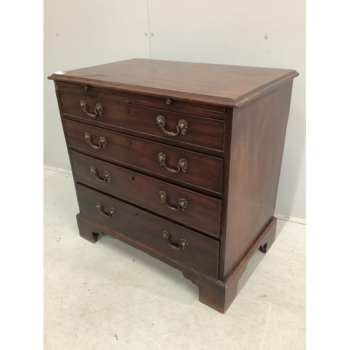 145 - A George III mahogany chest with brushing slide, width 83cm, depth 51cm, height 81cm. Condition - fa... 