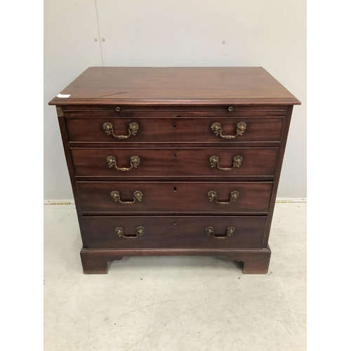 145 - A George III mahogany chest with brushing slide, width 83cm, depth 51cm, height 81cm. Condition - fa... 