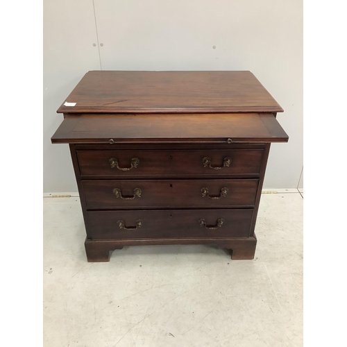 145 - A George III mahogany chest with brushing slide, width 83cm, depth 51cm, height 81cm. Condition - fa... 