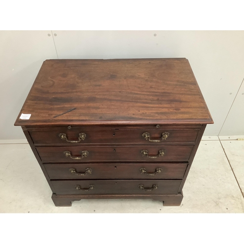 145 - A George III mahogany chest with brushing slide, width 83cm, depth 51cm, height 81cm. Condition - fa... 