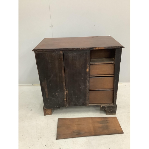 145 - A George III mahogany chest with brushing slide, width 83cm, depth 51cm, height 81cm. Condition - fa... 