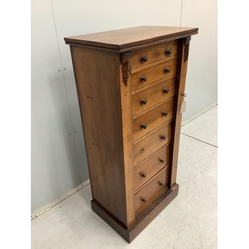 155 - A Victorian walnut Wellington chest, width 54cm, depth 36cm, height 112cm. Condition - fair