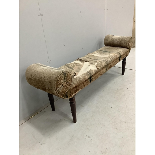 160 - A Victorian upholstered window seat, width 150cm, depth 37cm, height 54cm. Condition - fair, upholst... 