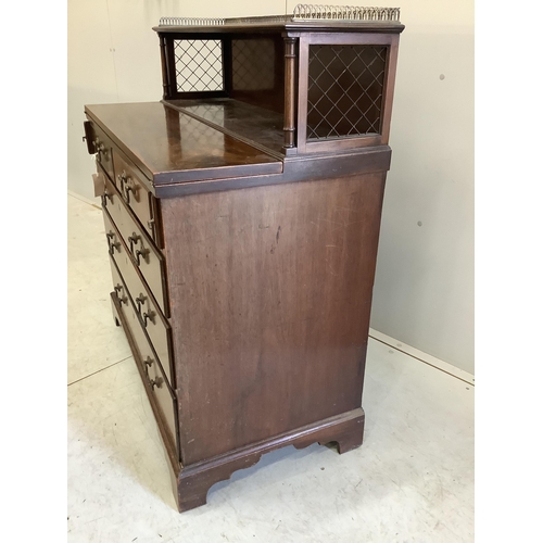 165 - A George III style mahogany secretaire chest, width 93cm, depth 48cm, height 104cm. Condition - fair... 