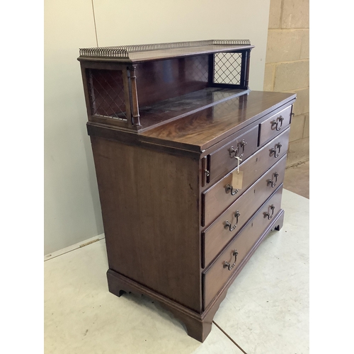 165 - A George III style mahogany secretaire chest, width 93cm, depth 48cm, height 104cm. Condition - fair... 