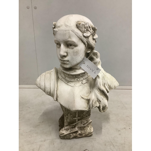 183 - Three Art Nouveau style cast plaster busts, largest height 50cm. Condition - fair