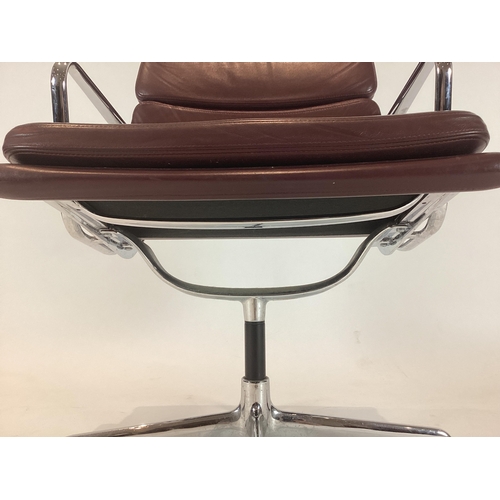 36 - An Eames soft pad swivel desk chair, width 57cm, depth 52cm, height 81cm. Condition - fair