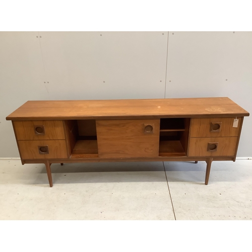 41 - A mid century Bath Cabinet Makers teak sideboard, width 198cm, depth 45cm, height 73cm. Condition - ... 