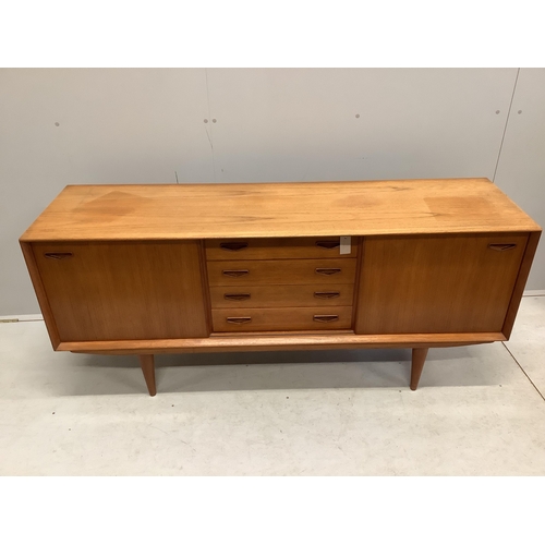 44 - Clausen & Son, a mid century Danish teak sideboard, width 160cm, depth 45cm, height 70cm. Condition ... 