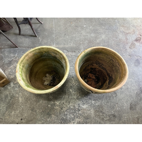 81 - A pair of terracotta planters, diameter 46cm, height 45cm. Condition - fair to good