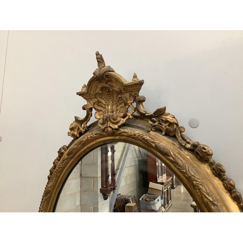 85 - A Victorian giltwood and composition girandole wall mirror, width 43cm, height 73cm. Condition - poo... 