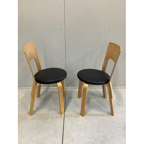 9 - A pair of Finmar lozenge Alvar Aalto chairs, width 38cm, depth 38cm, height 78cm. Condition - good... 