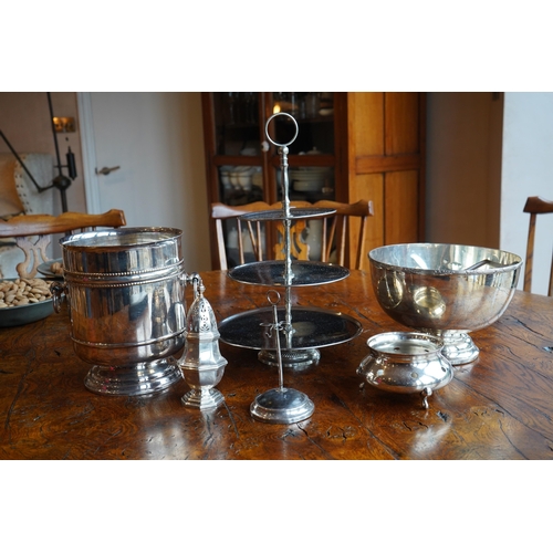 1627 - A quantity of plated wares and some silver including a ring stand, sugar sifter etc. Condition - var... 