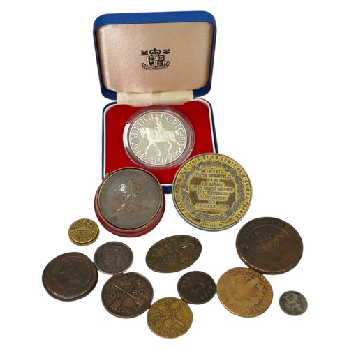 1678 - British coins and commemorative medals, a group, including James II Irish gun money shilling, Nov. 1... 