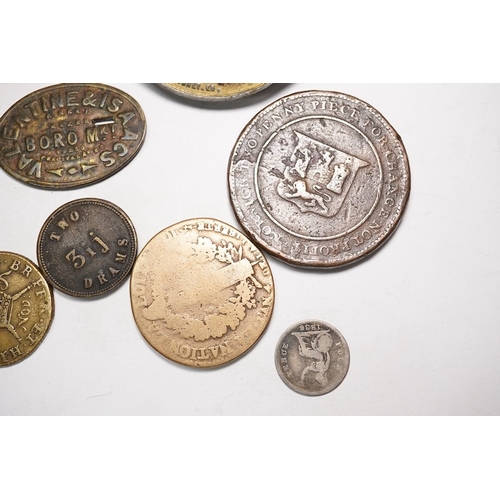 1678 - British coins and commemorative medals, a group, including James II Irish gun money shilling, Nov. 1... 