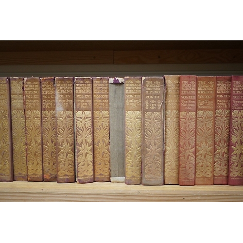 401 - ° ° Kipling, Rudyard - The Works, 31 vols, 8vo, red cloth, gilt spines, MacMillan & Co.  Condition -... 