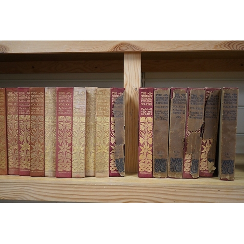 401 - ° ° Kipling, Rudyard - The Works, 31 vols, 8vo, red cloth, gilt spines, MacMillan & Co.  Condition -... 