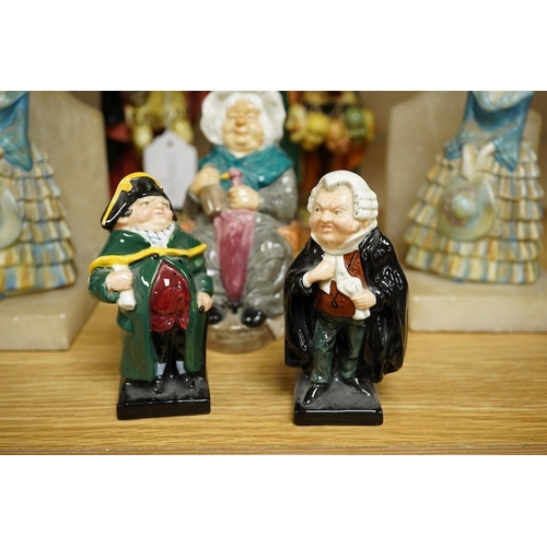 403 - Two Royal Doulton figures comprising; The Mask Seller and Pied Piper together with three other figur... 