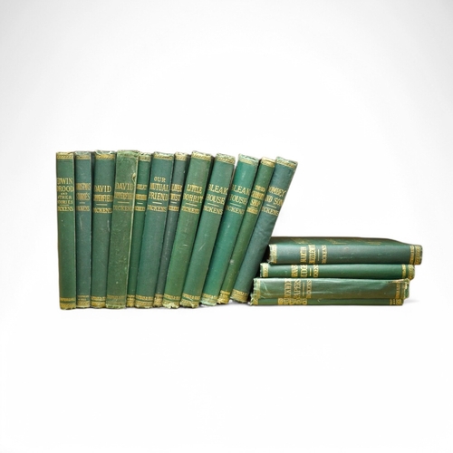 408 - ° ° Dickens, Charles - The Works, Household Edition, 16 vols (of 22), 4to, green pictorial cloth gil... 