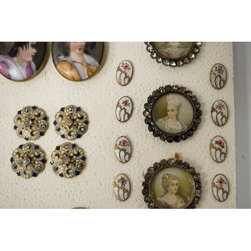 451 - A collection of 29 assorted decorative buttons, circa 1900, largest 36mm;Condition - the paste butto... 