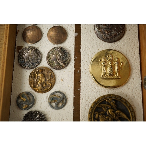 471 - Twenty two assorted late 19th/early 20th century buttons and studs, largest 31mm;Condition -  cut st... 