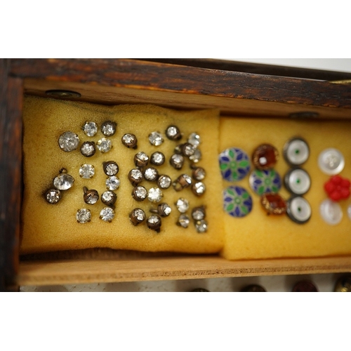 472 - Ninety one assorted late 19th/early 20th century small buttons and studs, largest 16mm;Condition - s... 